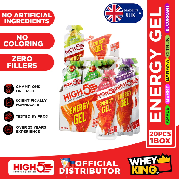HIGH5 SPORTS ENERGY GELS CYCLING, RUNNING, HYDRATION & RECOVERY 1BOX