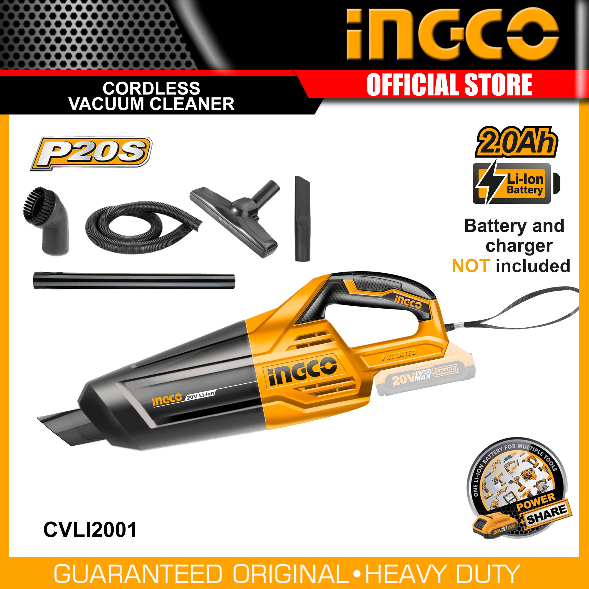 Ingco CVLI2001 20V LithiumIon Cordless Vacuum Cleaner POWERSHARE IPTC