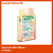 Sanicare Mini Wipes Pack of 6 - 8 sheets each