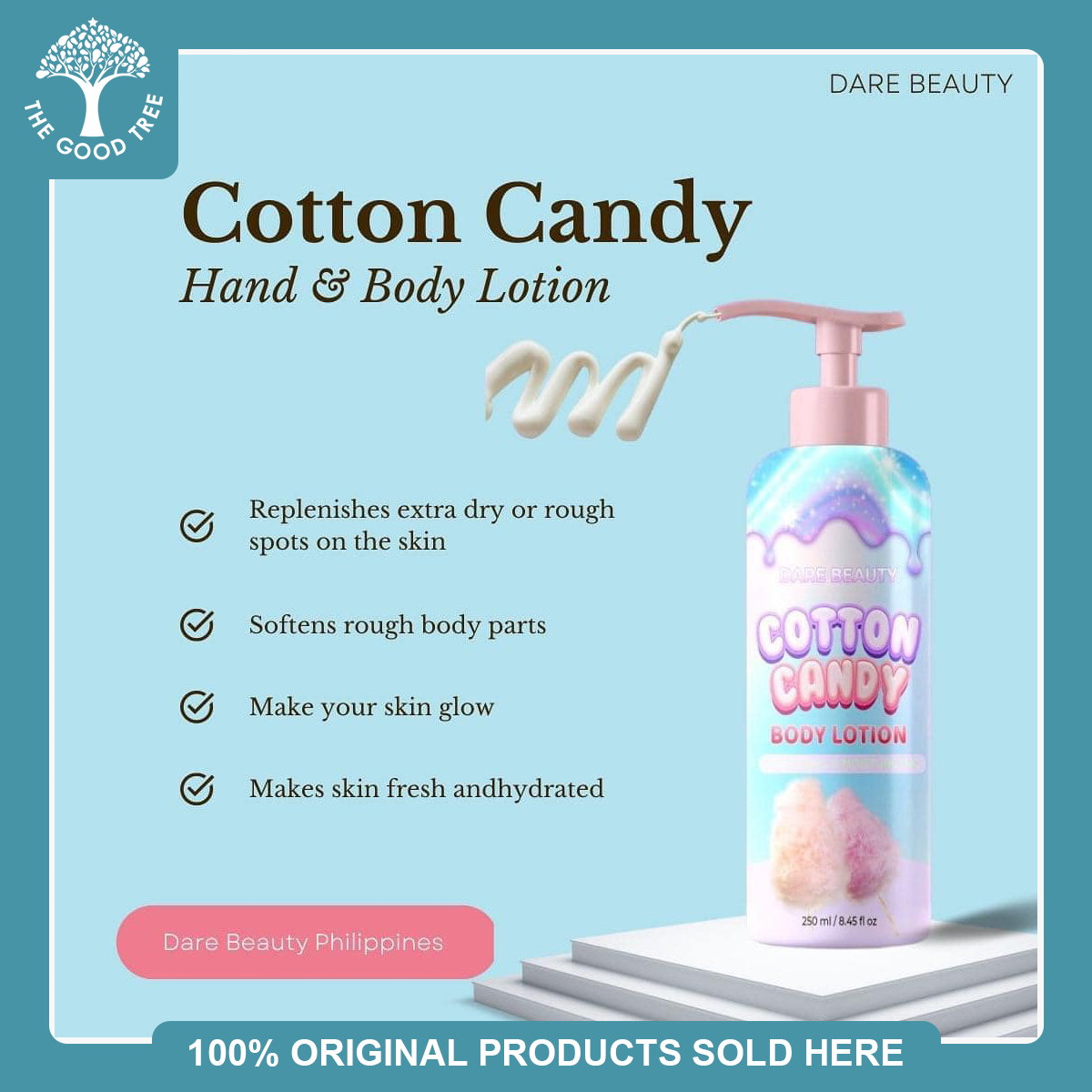Dare Beauty Cotton Candy Body Lotion with Glutaberry and Milk SPF 65