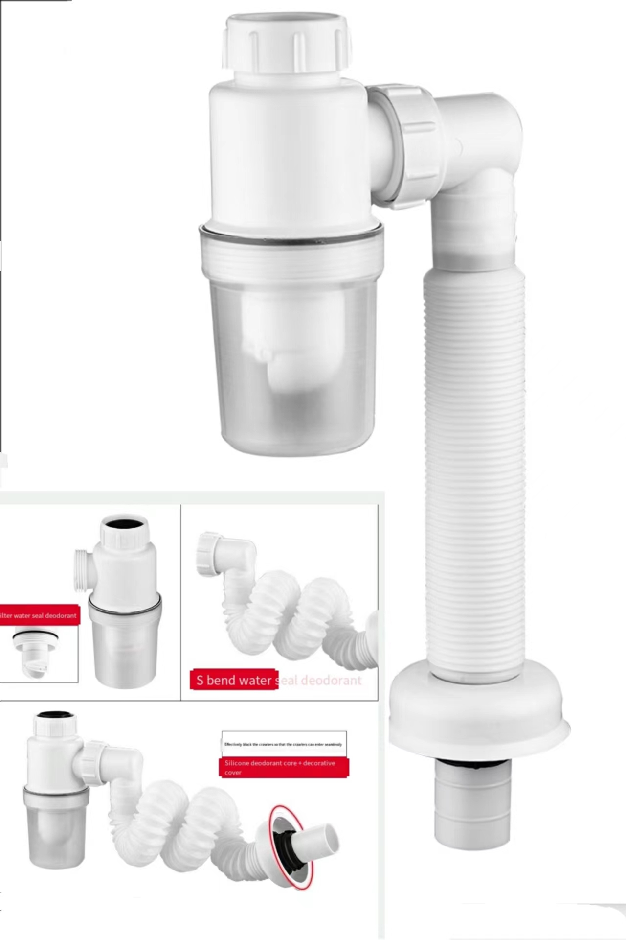 Wash basin sink water pipe deodorant artifact drain pipe bottom basin