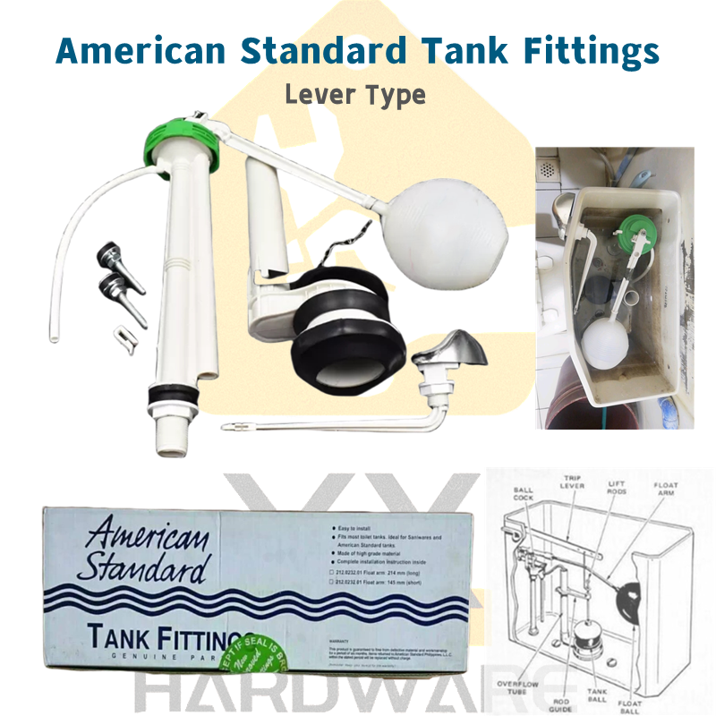 1 Set Genuine Parts American Standard Tank Fittings (Lever type) Fits