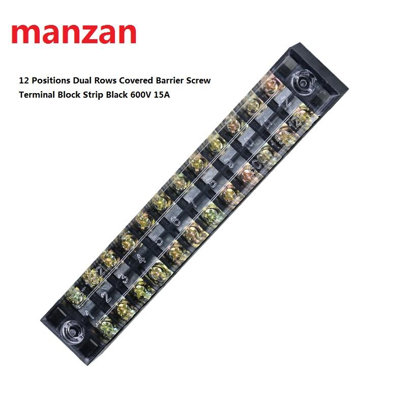 Terminal Block 12Pcs Insulated Terminals Barrier Strip QCQIANG 79pcs 60Pcs Insulated Fork Wire Connector 6Pcs 600V 15A 4/5/6 Positions Dual Row Screw Terminal Strip Block with Cover 6Set 
