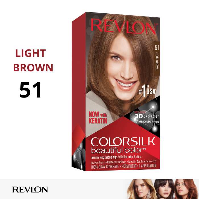 Revlon Colorsilk Beautiful Color With Keratin No. 51 Light Brown 130ml 