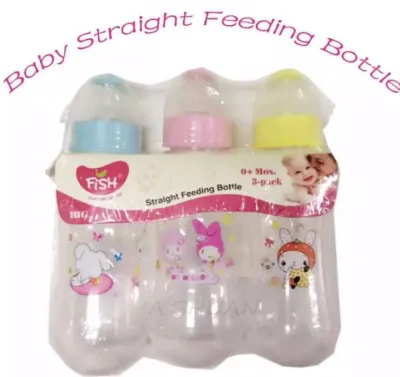 3pcs Set Baby Straight Feeding Bottle Combination