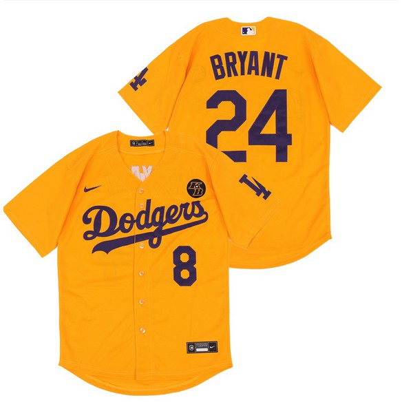 Kobe Bryant #24 and #8 Los Angeles Dodgers White Printed Baseball
