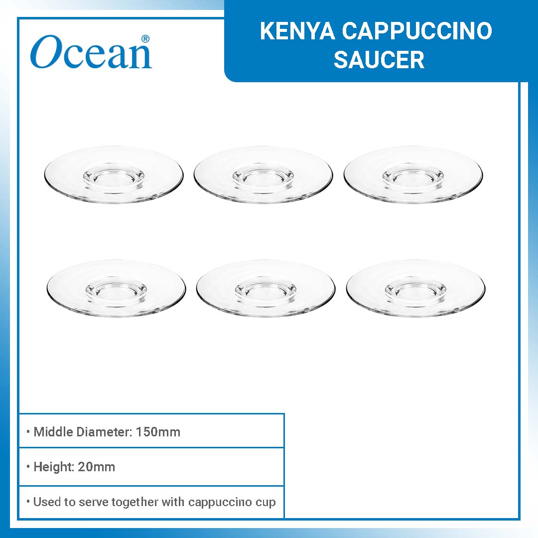 Ocean Glassware Kenya Cappuccino Saucer 6 inches Set of 6 Lazada PH