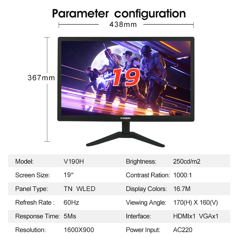 NVISION 19/20 Inch Monitor PC Computer Monitor Desktop Monitor 60HZ LED