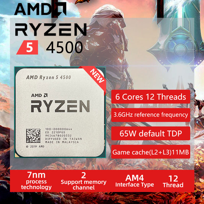AMD Ryzen 5 4500 Desktop Processor (6 Cores/12 Threads/3.6GHz)