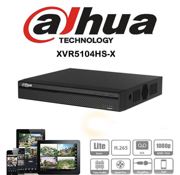 DHXVR4104HSX1 Dahua DVR 4 Channel Pentabrid upto 1080P Compact 1U