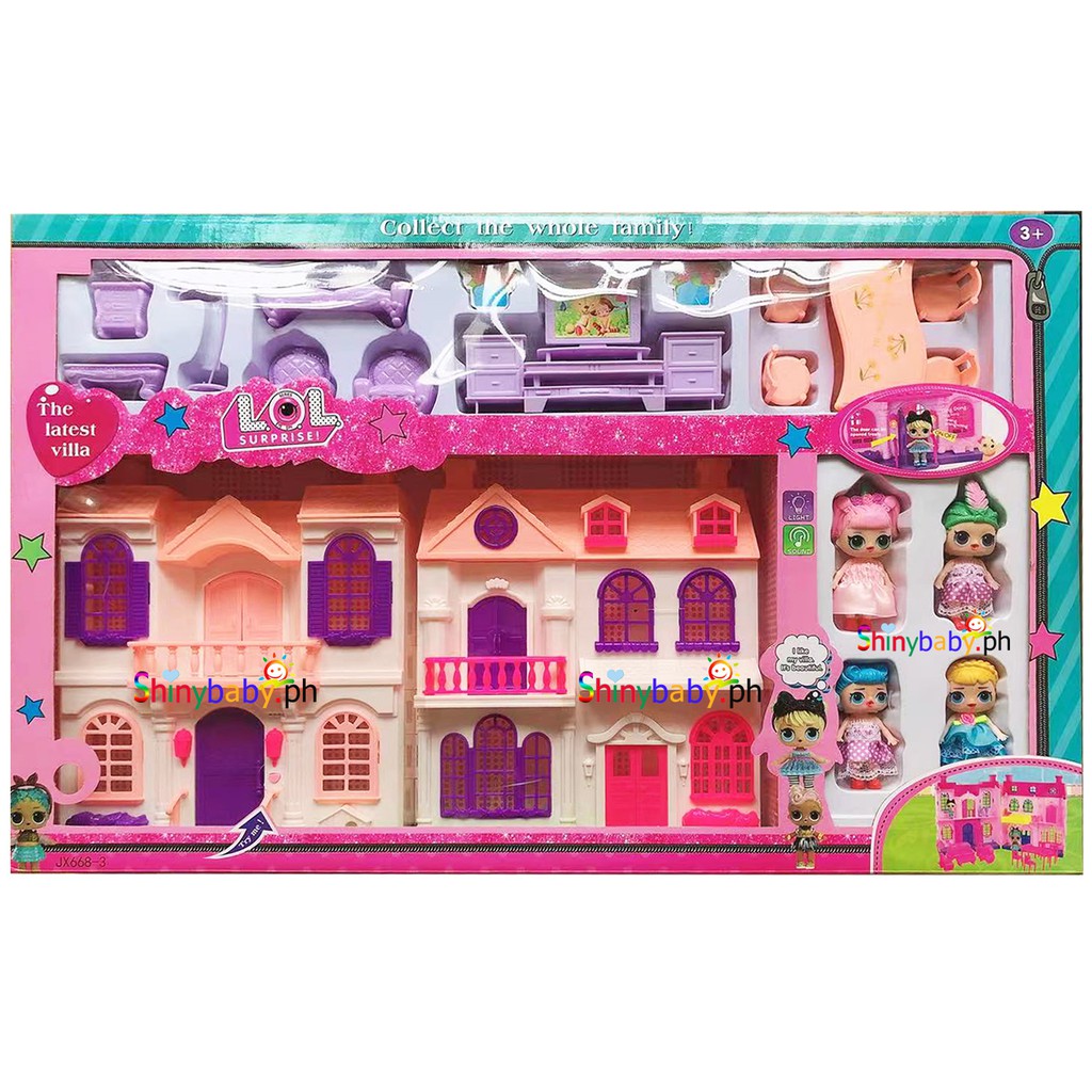 LOL sound and light fantasy castle toy LOL big house toy 4 doll