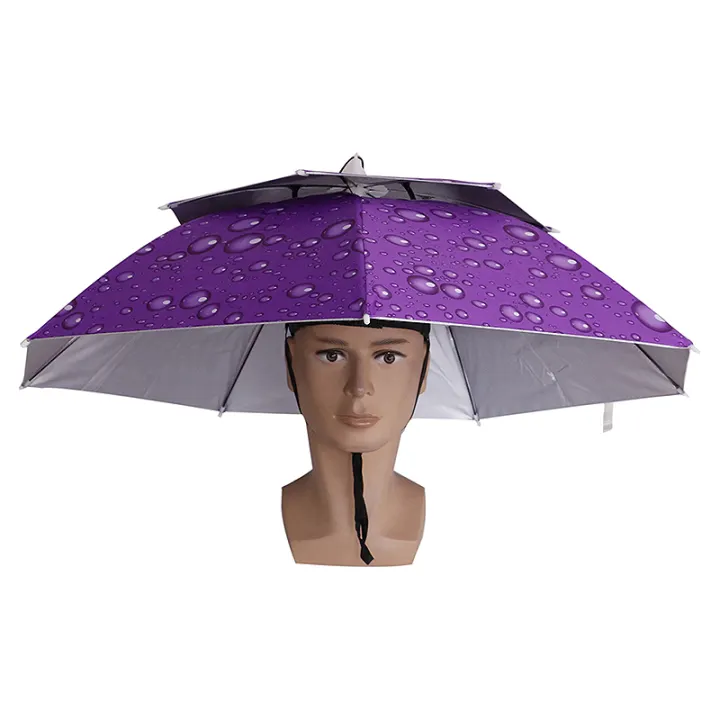 purple umbrella hat