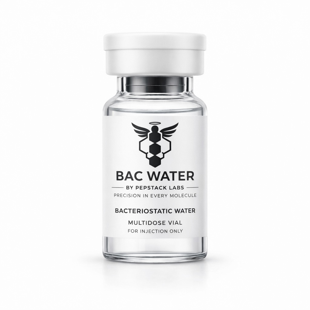 Sterile Bacteriostatic Water (BAC Water) for peptide reconstitution and laboratory dilution. Research-grade, multi-use diluent for controlled lab protocols