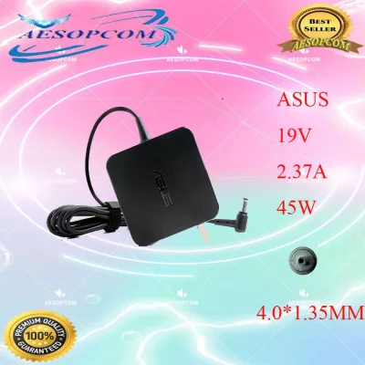 （square）Asus 19v 2.37a 45W 4.0mm x 1.35mm Adapter Charger for S200 X200 X202E T300 X540SA UX21A UX31A X553
