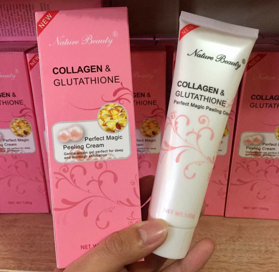 NATURE BEAUTY COLLAGEN & GLUTATHIONE- Nature Beauty Collagen and Glutathione  perfect magic peeling cream Gently action gel perfect for deep and thorough  exfoliation 100g - Lazada