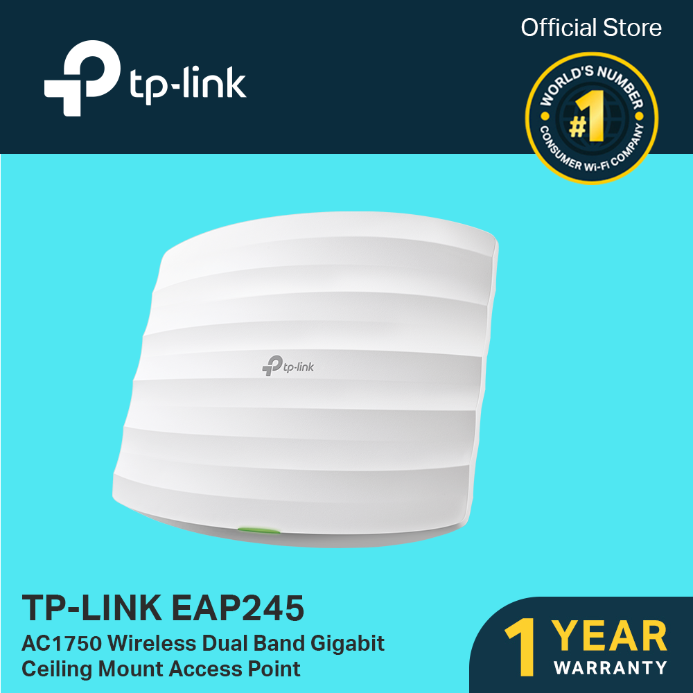 TP-Link EAP245 AC1750 Wireless Dual Band Gigabit Ceiling Mount Access Point  TP LINK TPLINK