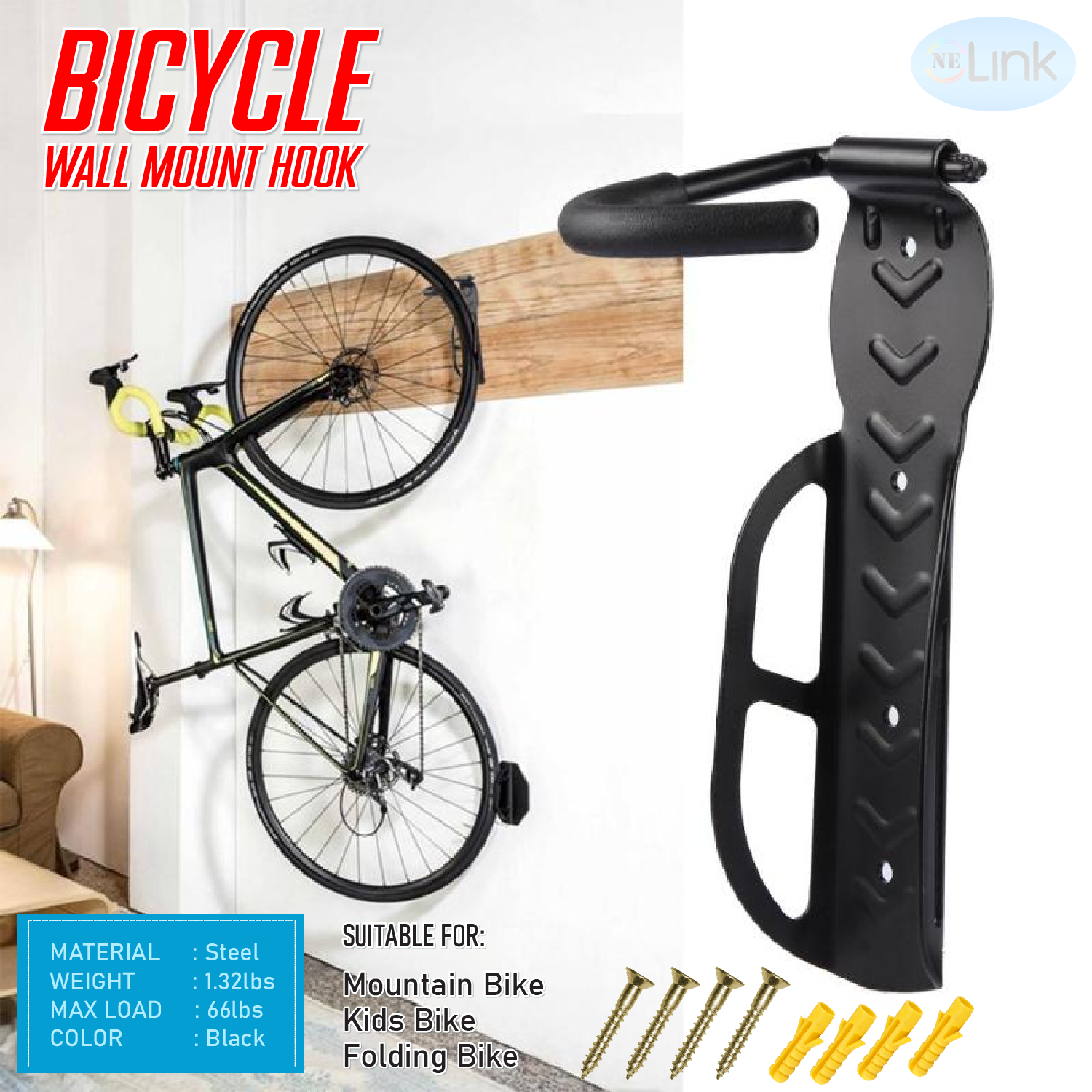 kids bike wall mount