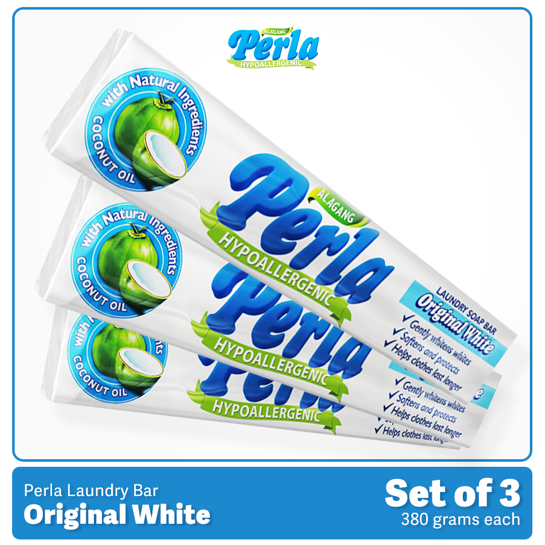 Perla Laundry Long Bar Detergent 380g Original White - Home Care (Set ...