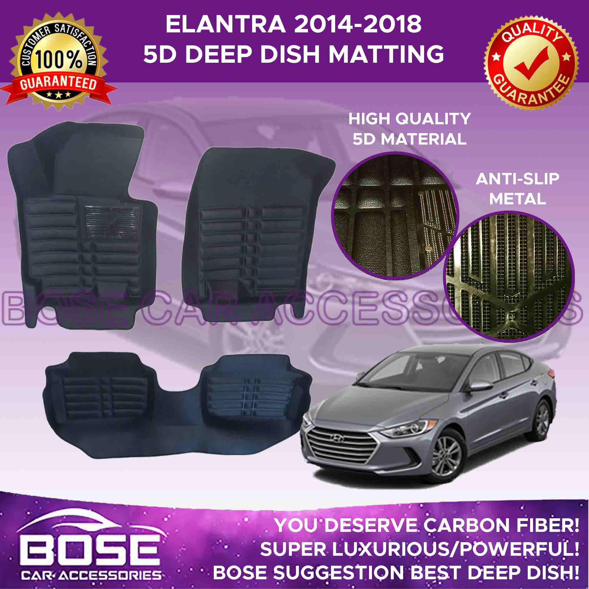 3D / 5D / TPE Deep Dish Matting for Hyundai Elantra Deep Dish Matting