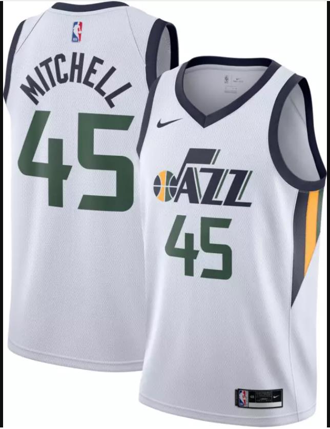 Outerstuff Donovan Mitchell Utah Jazz #45 Yellow Kids 4-7 Statement Edition  Jersey