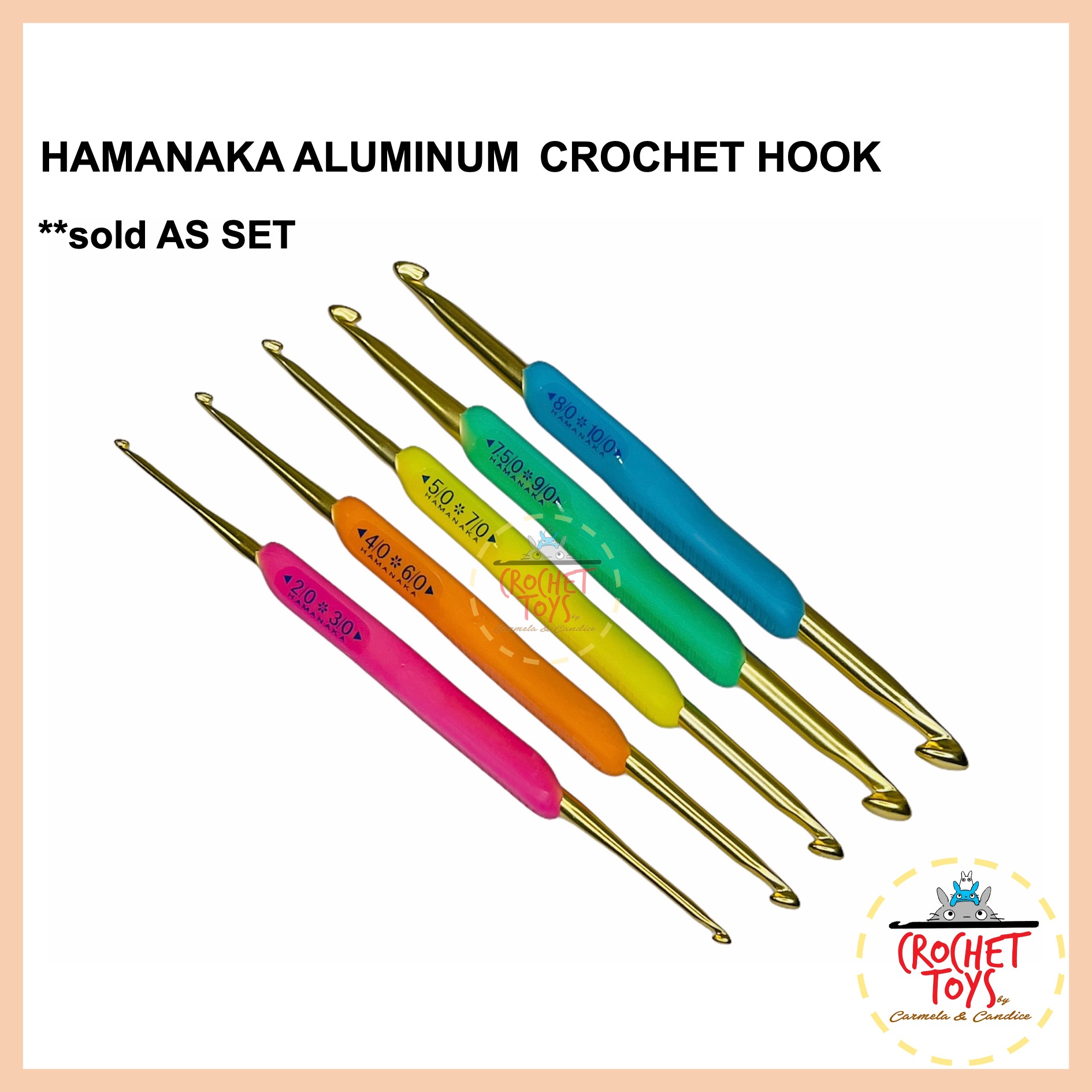 Hamanaka Aluminum Crochet Hook Set (Double ended)