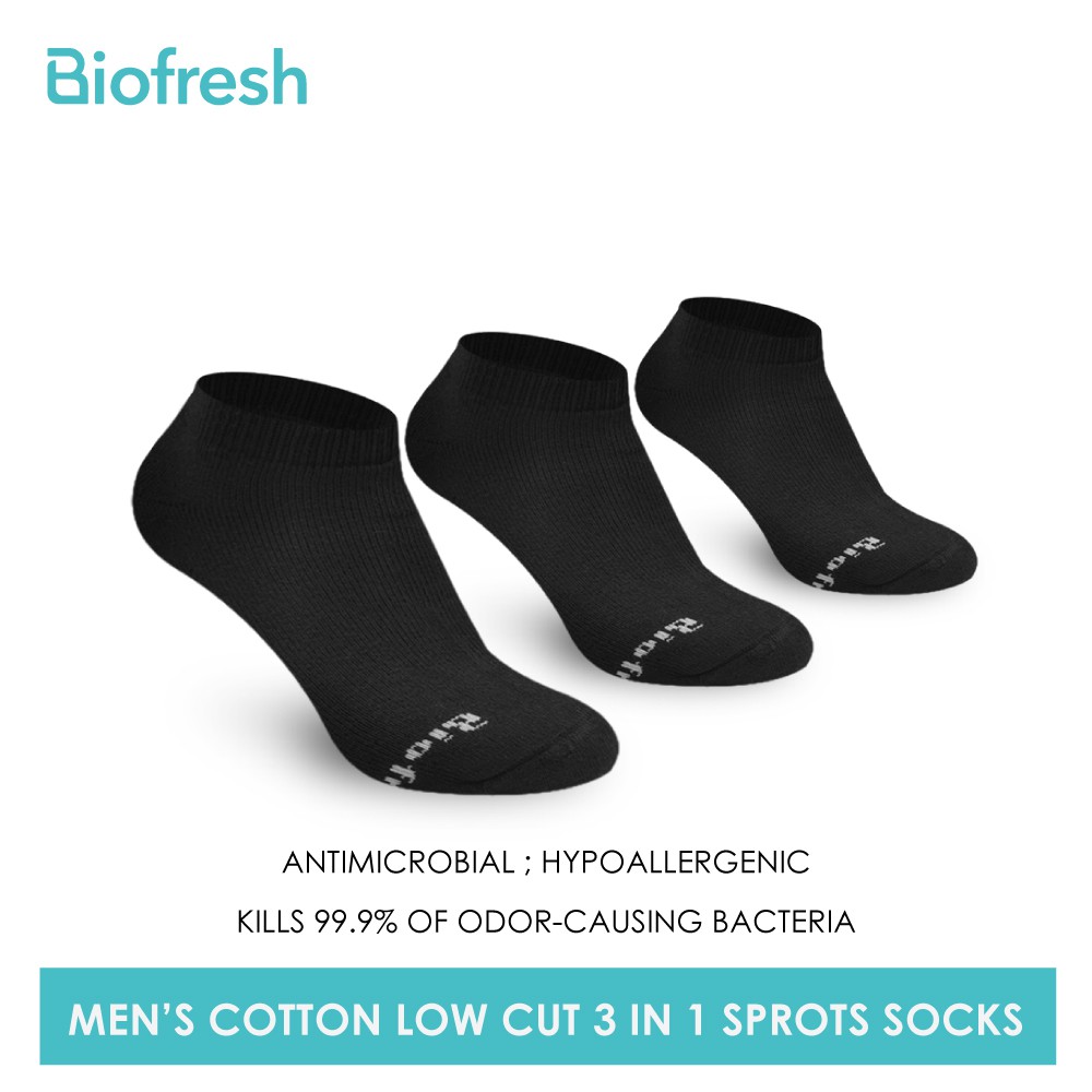 Biofresh RMSKG21 Mens Odor Free Cotton Low Cut Thick Sports Socks 3 ...