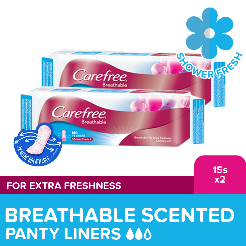 [PANTY LINERS] Carefree Breathable 15s x 2 Lazada PH