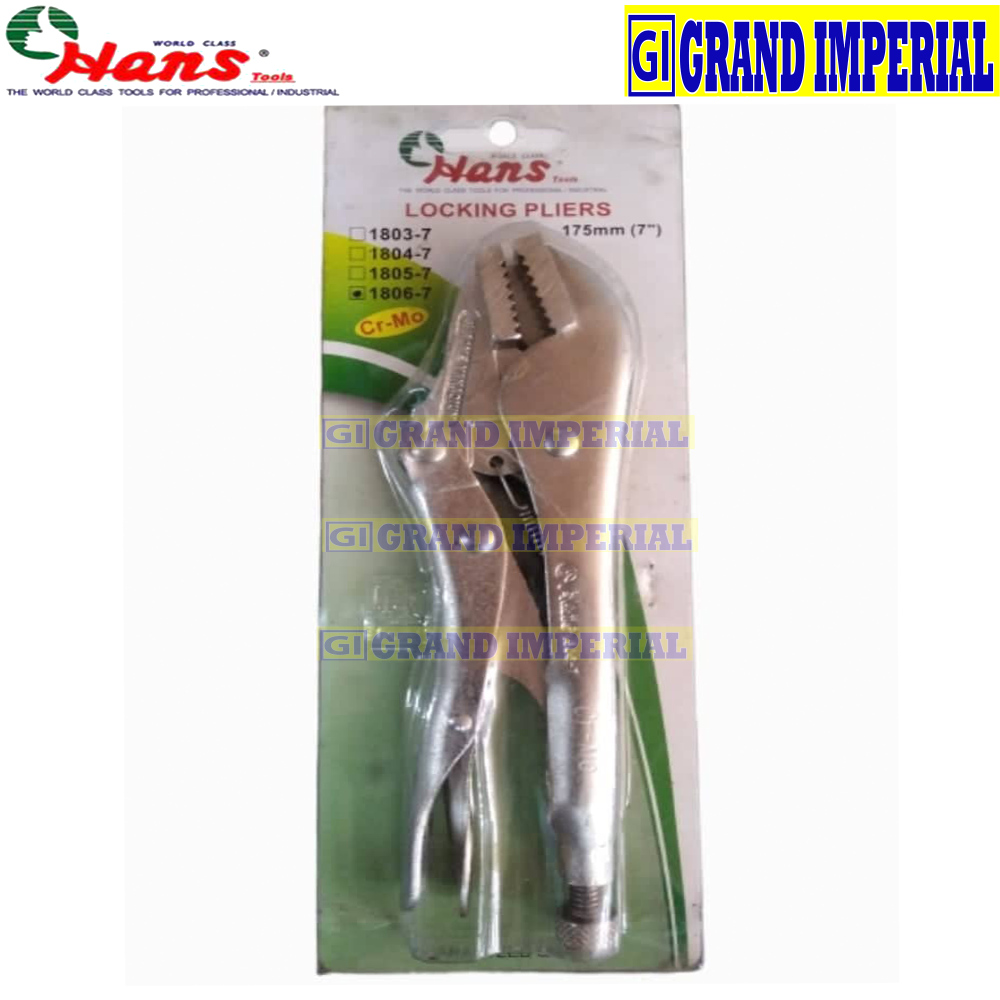 Hans Locking Pliers 7" 18067 Grand Imperial Industrial Tools