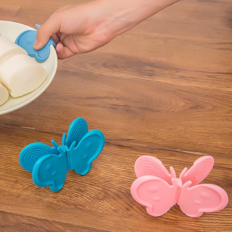 Người Giúp Đỡ Tốt Sáng Tạo Con Bướm Bếp Cách Nhiệt Silicone Lấy Tấm Dụng Cụ Kẹp Bát Lò Nướng Sử Dụng Nướng Dày Chống Nóng Găng Tay