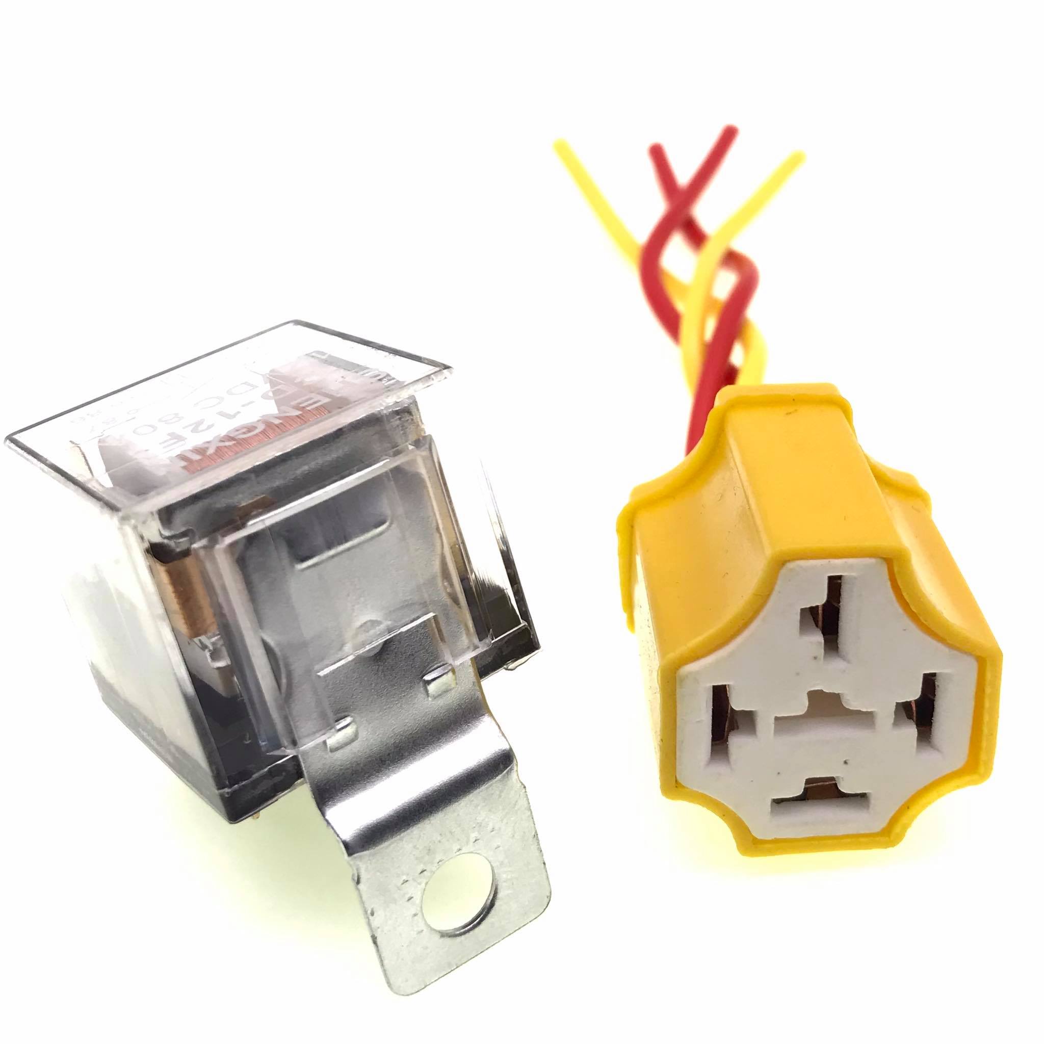 Motorcycle CD12F 12VDC80A 4Pin Transparent Horn Relay & Horn Relay
