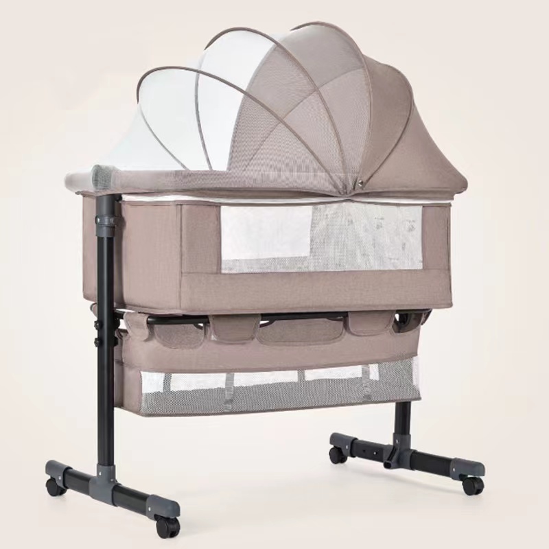 Portable High Quality Baby Crib Co Sleeper w/ Mattress Aluminum Alloy Baby Bedside Crib Baby