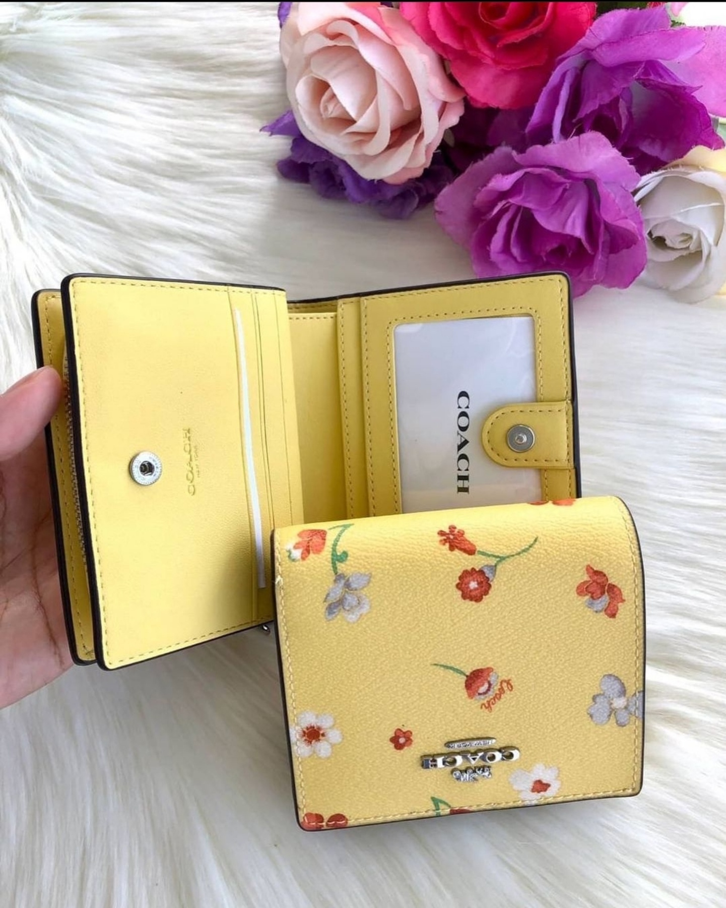 Coach yellow flower discount purse