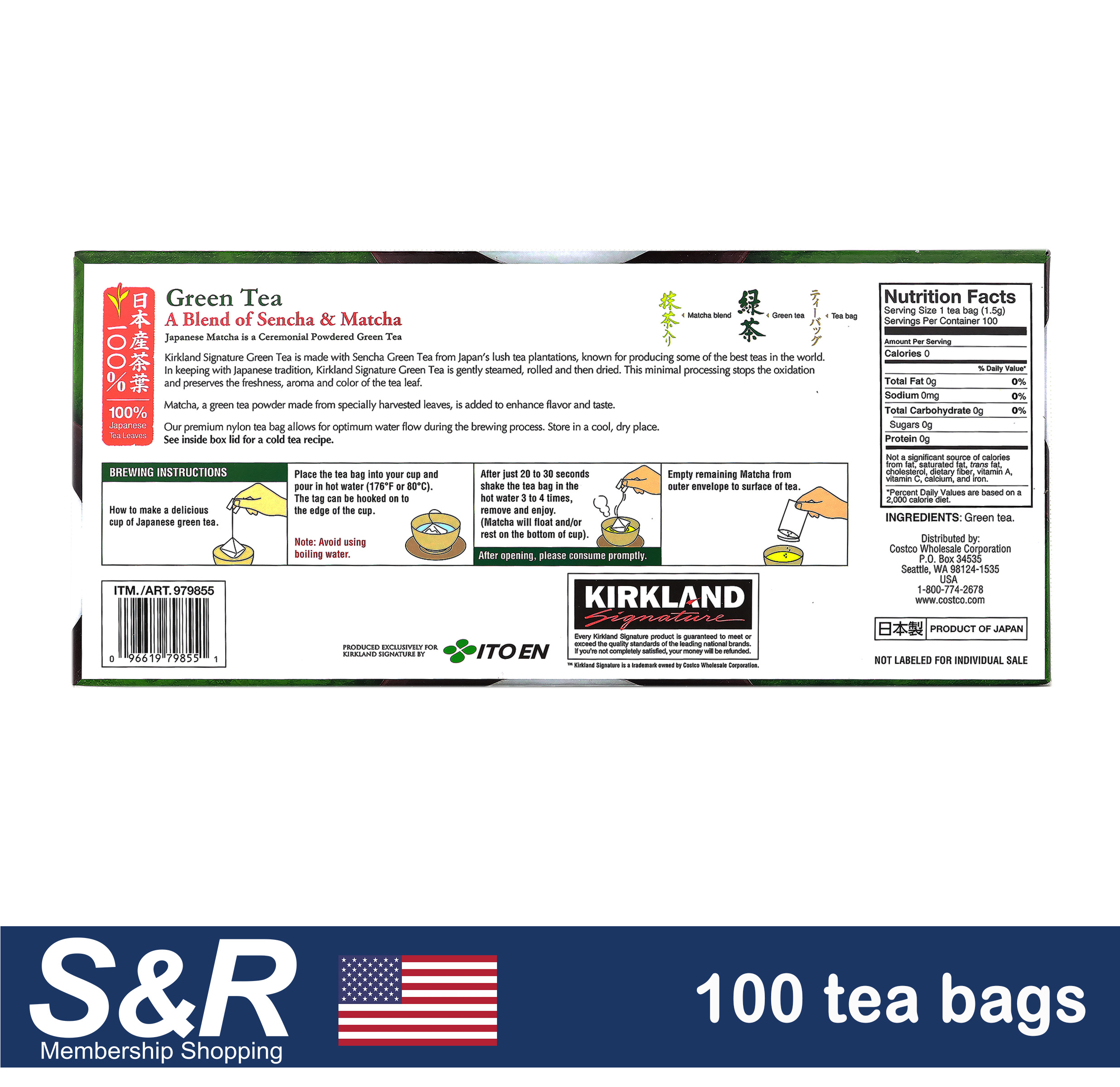 Kirkland Signature Ito En Green Tea 100 tea bags review and price 06