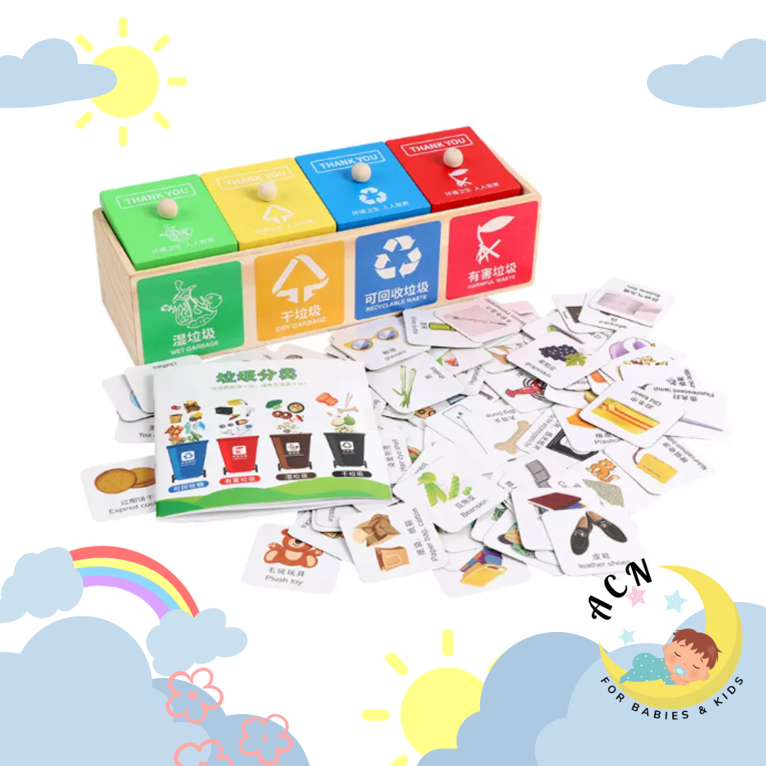 Educational Wooden Garbage Sorting Training Recycle Wooden Toys Lazada PH