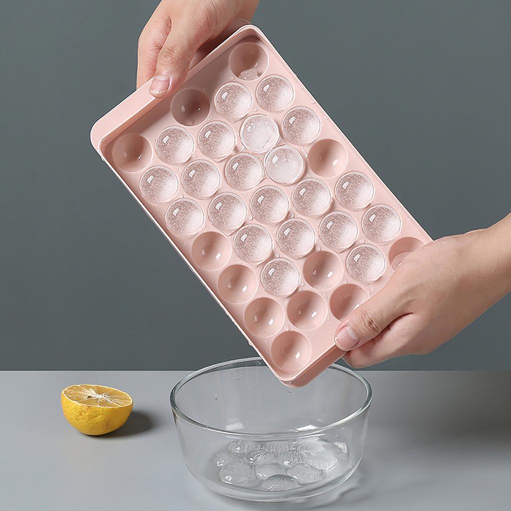 Ice Tray 33Cavity Round Ball Ice Cube Maker Flexible Freezer Mold