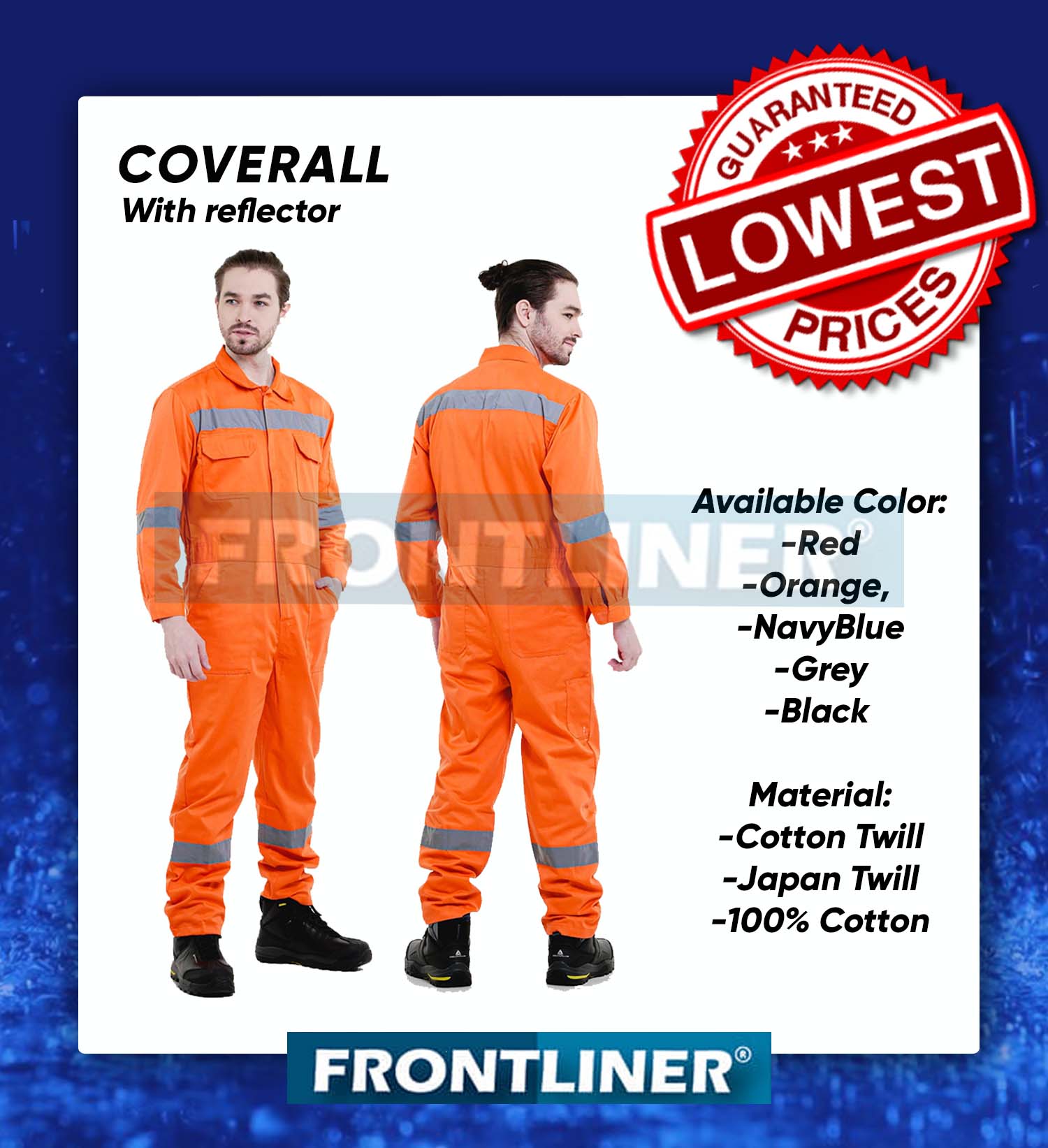 FRONTLINER COVERALL WITH 2 INCH REFLECTOR (COOLTWILL) Lazada PH