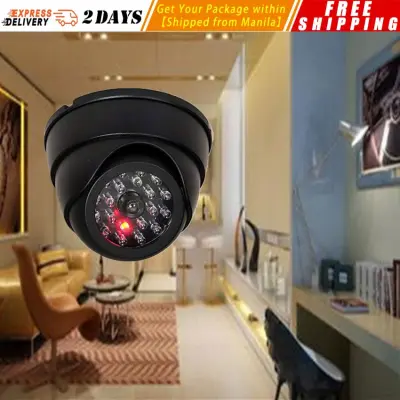 Outdoor or Indoor Simulation Conch Camera Dummy Imitation Dome CCTV Security Camera False IR 20 LEDs Flashing Red Light