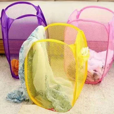 One Supermarket Random Color Mesh Fabric Foldable Dirty Clothes Washing Laundry Basket ( AS06-ZH6604 )