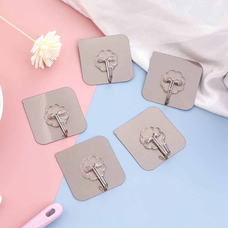 Hook Strong Wall Hanger Sticker Waterproof Adhesive Heavy Load Rack Stainless Steel Hook Bathroom Accessories