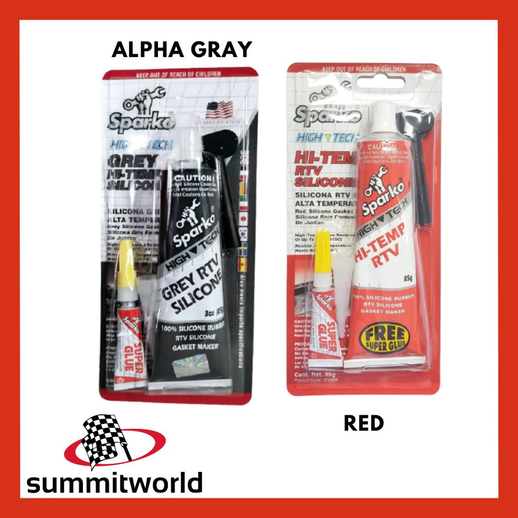 Sparko HiTemp Silicone Gasket Maker BLACK RED CLEAR 32g / 85g Lazada PH