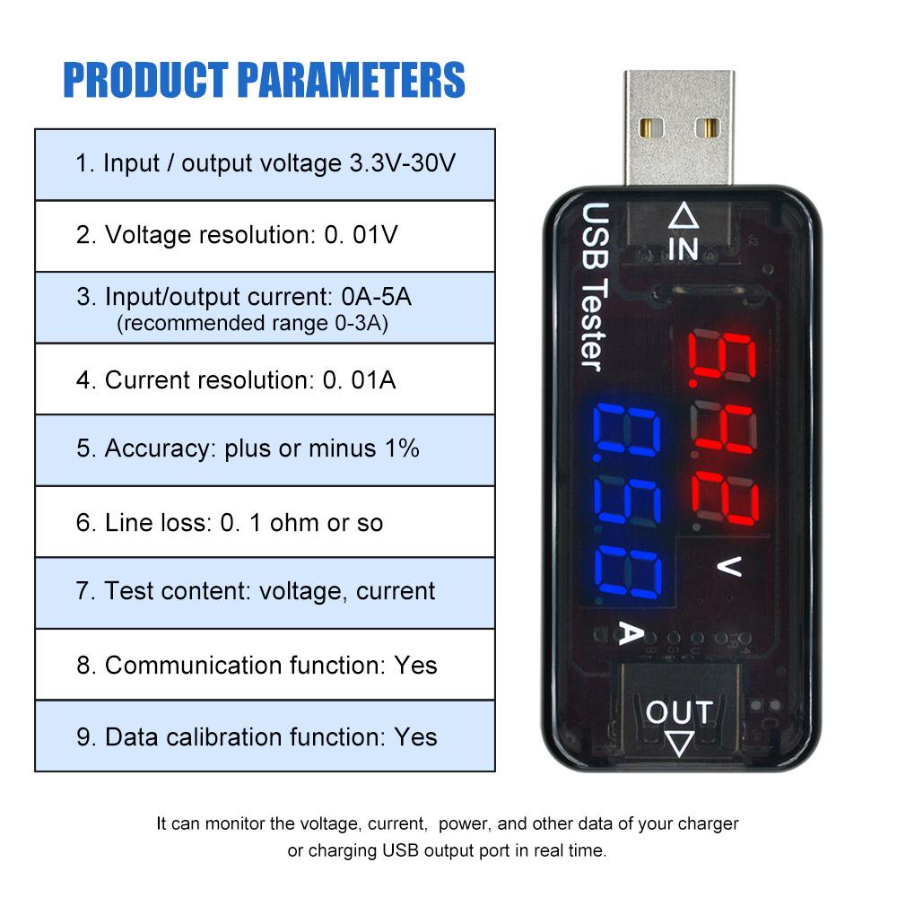 【100% Original】Diymore USB Voltage Charge Current Detector Battery Tester Voltmeter Ammeter USB Car Motorcycle Volt Amp Detector Tester USB Tester with LED Display