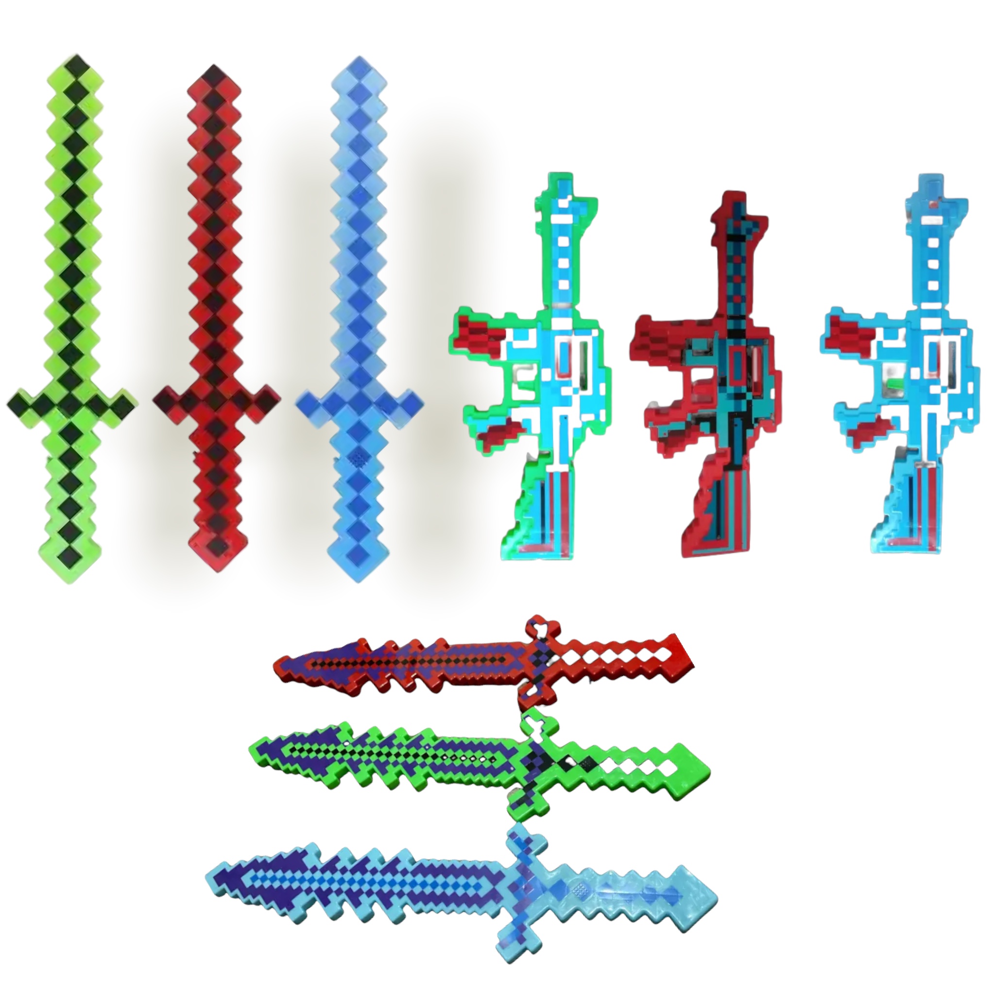 Minecraft Pixel Gun And Minecraft Sword With Lights And Sounds Lazada Ph