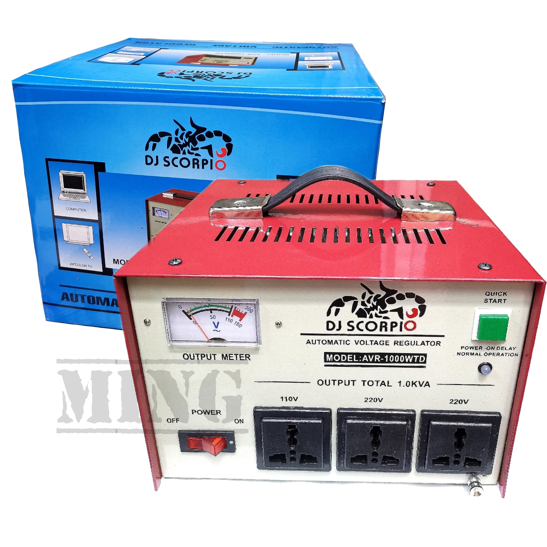 DJ SCORPIO AVR1000WTD AUTOMATIC VOLTAGE REGULATOR with POWER ON DELAY