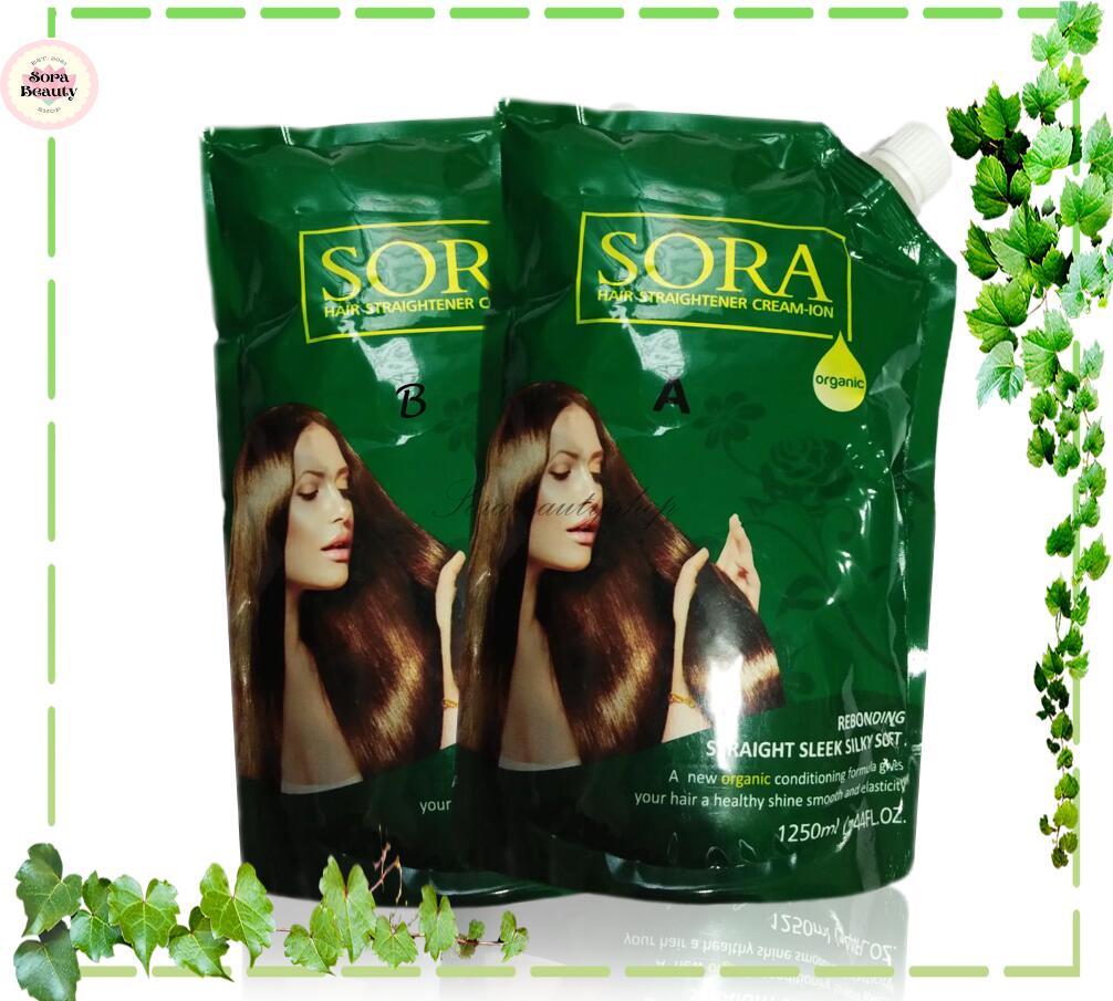 Sora Hair Rebonding Organic Rebond Cream Set Straightener Creamion