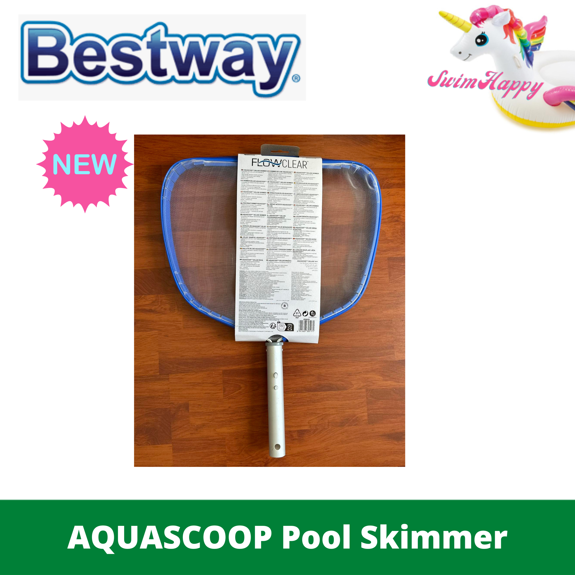 Deluxe PH Bestway SwimHappy 40cm AquaScoop FlowClear 58659 | Lazada 34cm Skimmer x Head