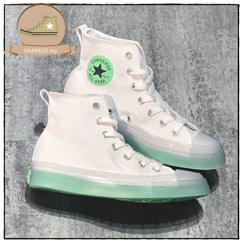 JY1] premium grade Converse Chuck 70s 1970s white green jelly bottom  transparent bottom high-top canvas shoes sneaker women men skateboard shoes  unisex sneakers 