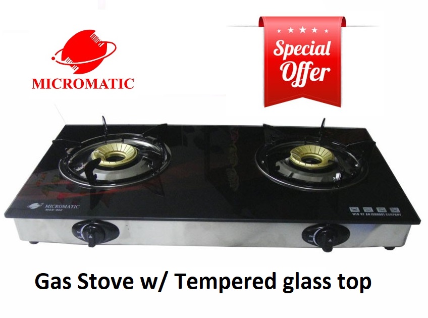 micromatic double burner glass top stove