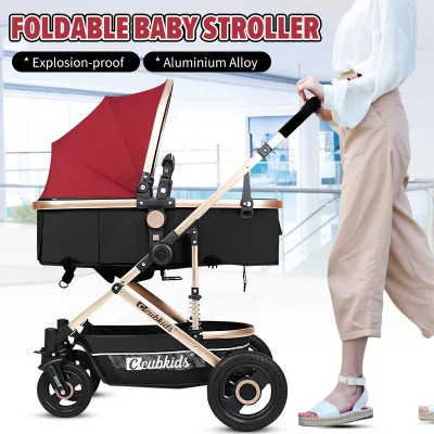 Baby Stroller Foldable Travel Carriage Lightweight Safety Reclinable and Easy to Fold