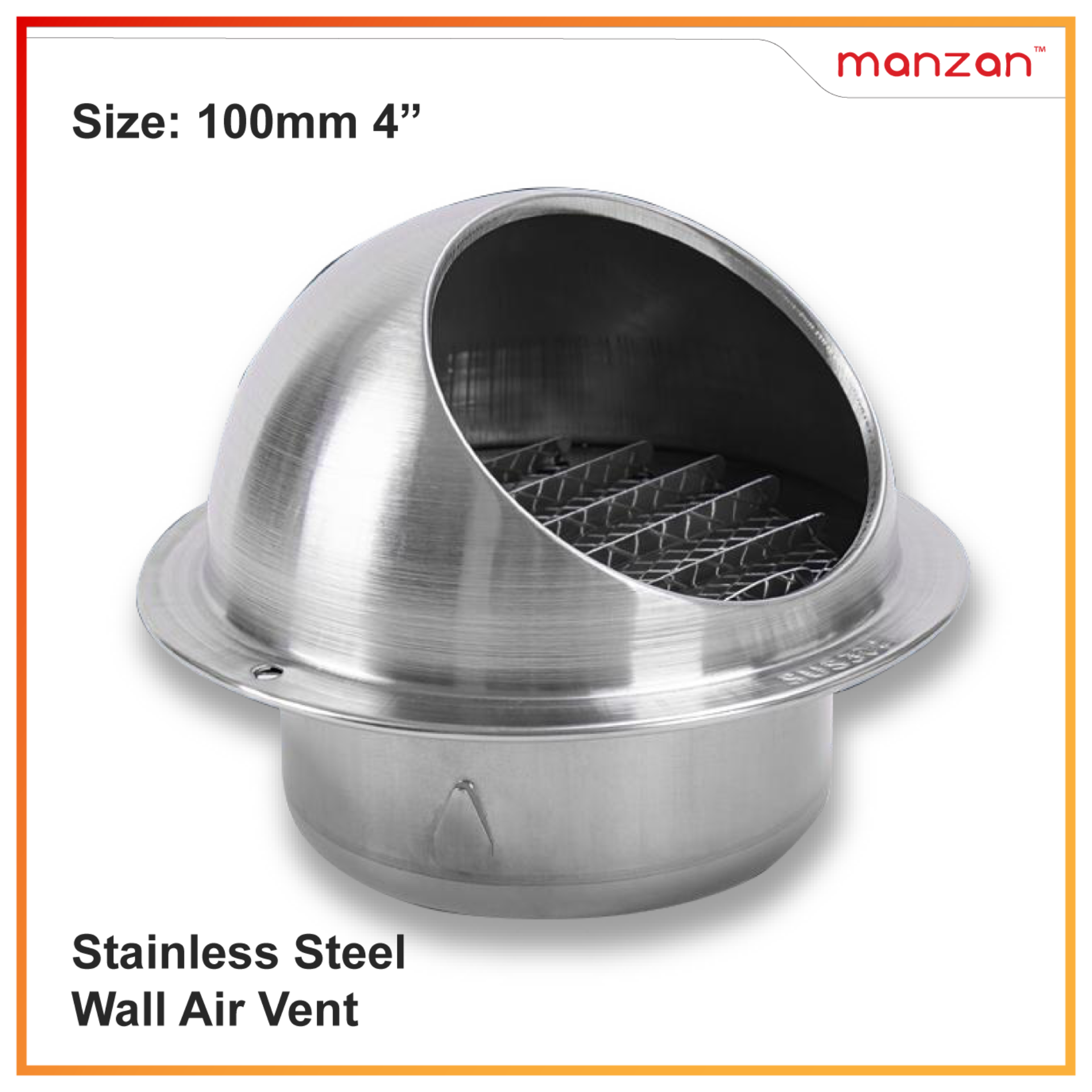 Manzan Air Vent 304 Stainless Steel 100mm 4