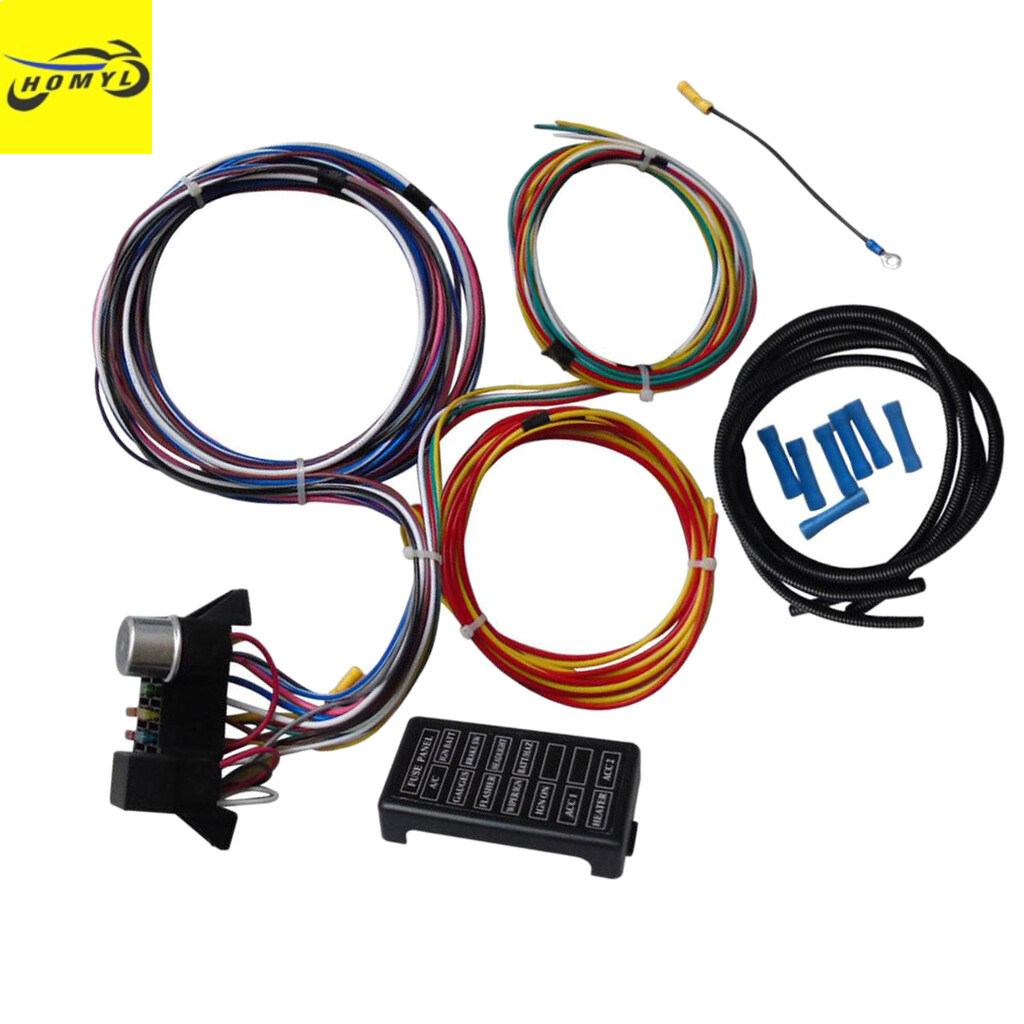 Homyl 12 Circuit Wiring Harness Kit Hot Rod Wiring Harness Muscle Car
